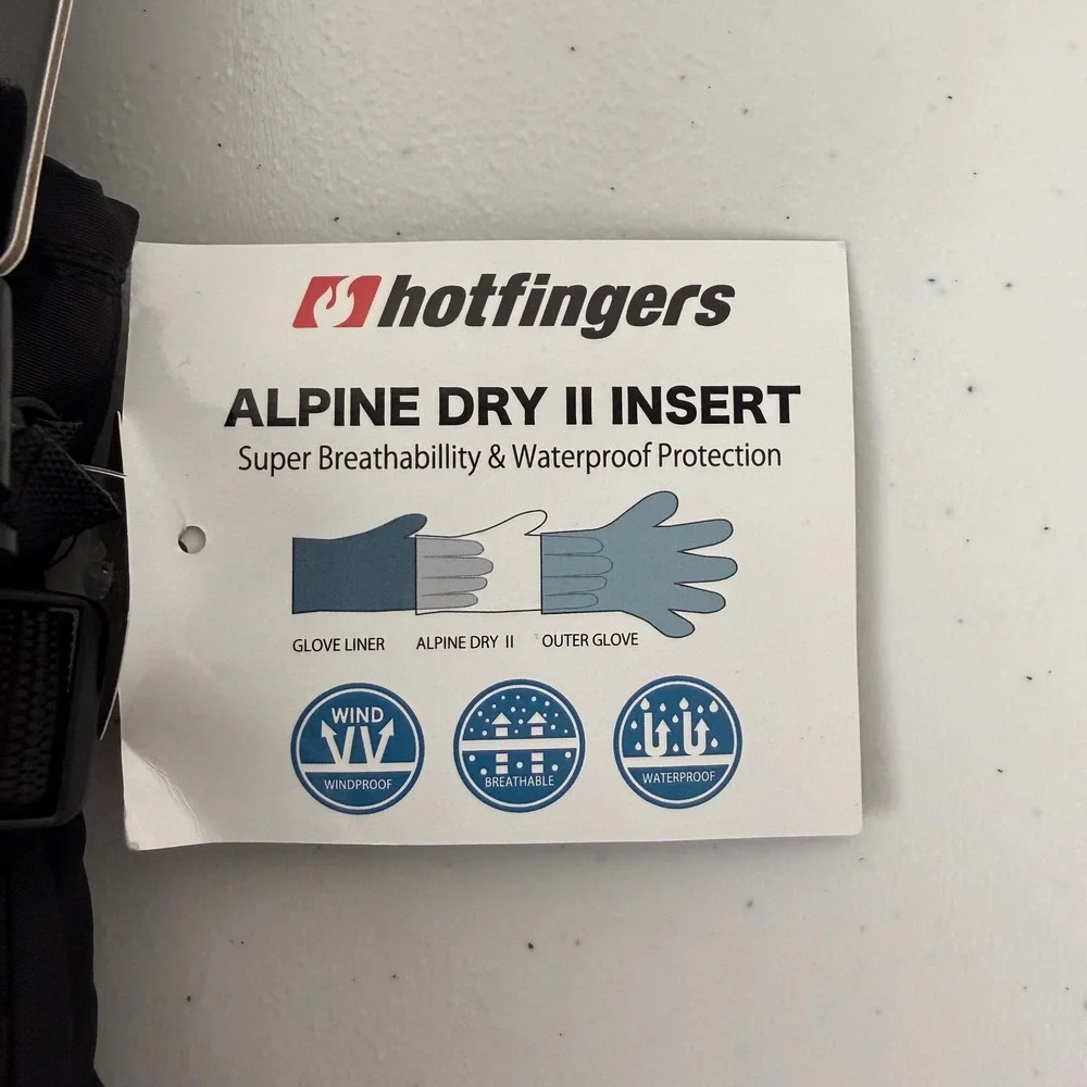 Hotfingers Rip-N-Go Junior Gloves Mittens Youth M 7-8 Black Alpine Dry II CX216J